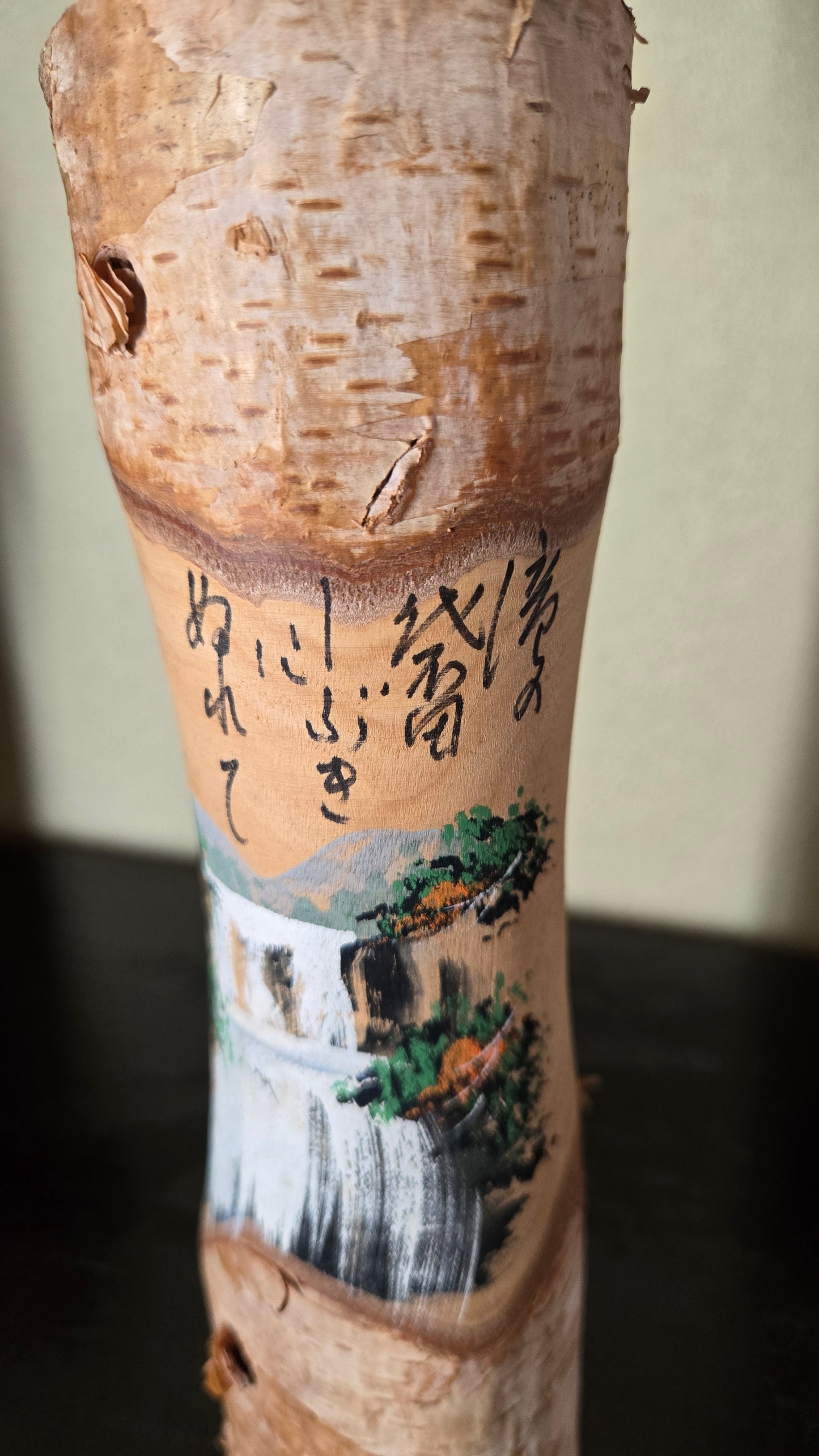 🎎 Kokeshi créative Marufuku (丸福) – Décor paysage et poésie – 30 cm