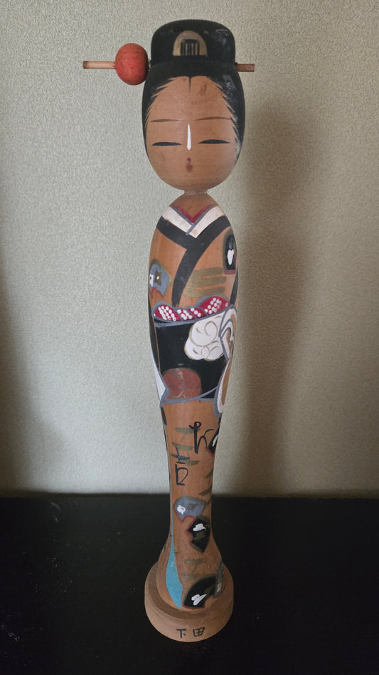 🎎 Kokeshi japonaise moderne – Shimoda (下田) – Octobre 1974
