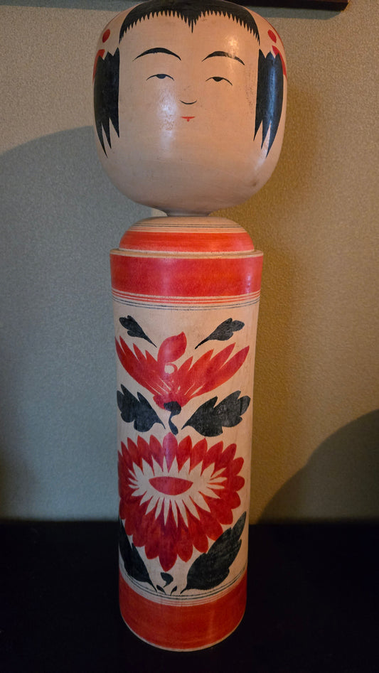 🎎 Kokeshi traditionnelle Naruko – « Beiju » 88 ans – Shōwa (vers 1965)