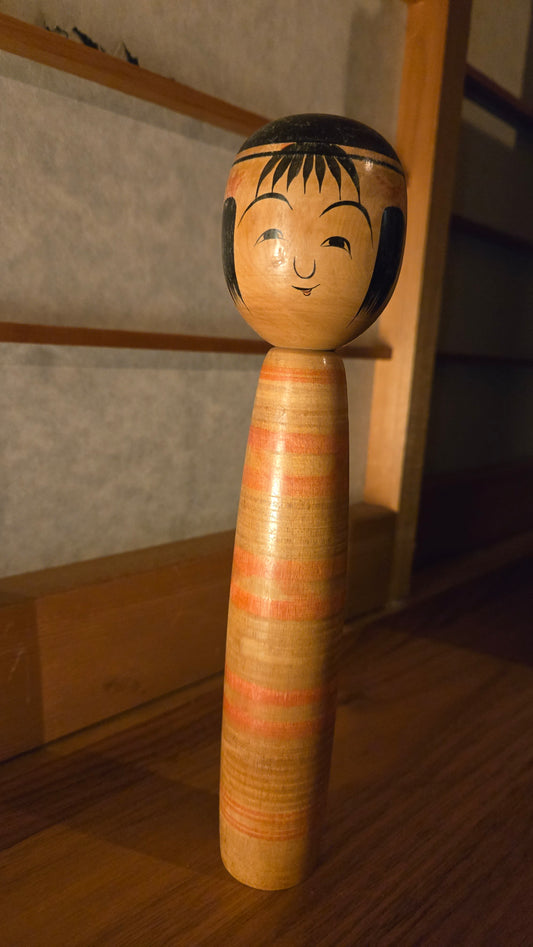 Kokeshi traditionnelle japonaise Naruko vintage – datée 1982 – 20 cm 🪵