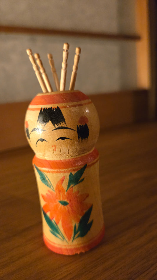 Porte-cure-dents kokeshi vintage – Tsuchiyu Onsen