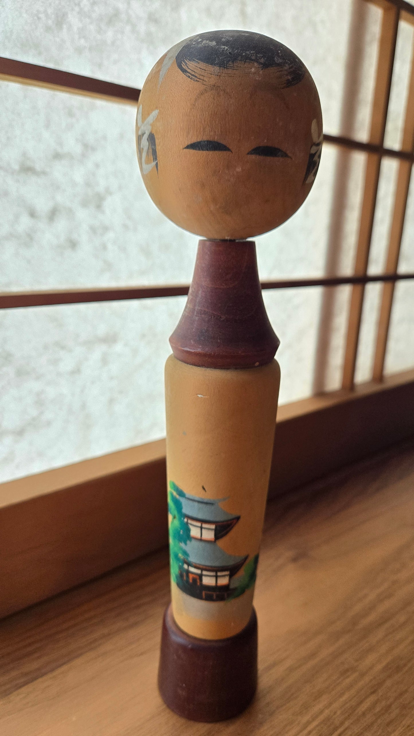 🌸 Kokeshi japonaise vintage – pagode – Japon Showa