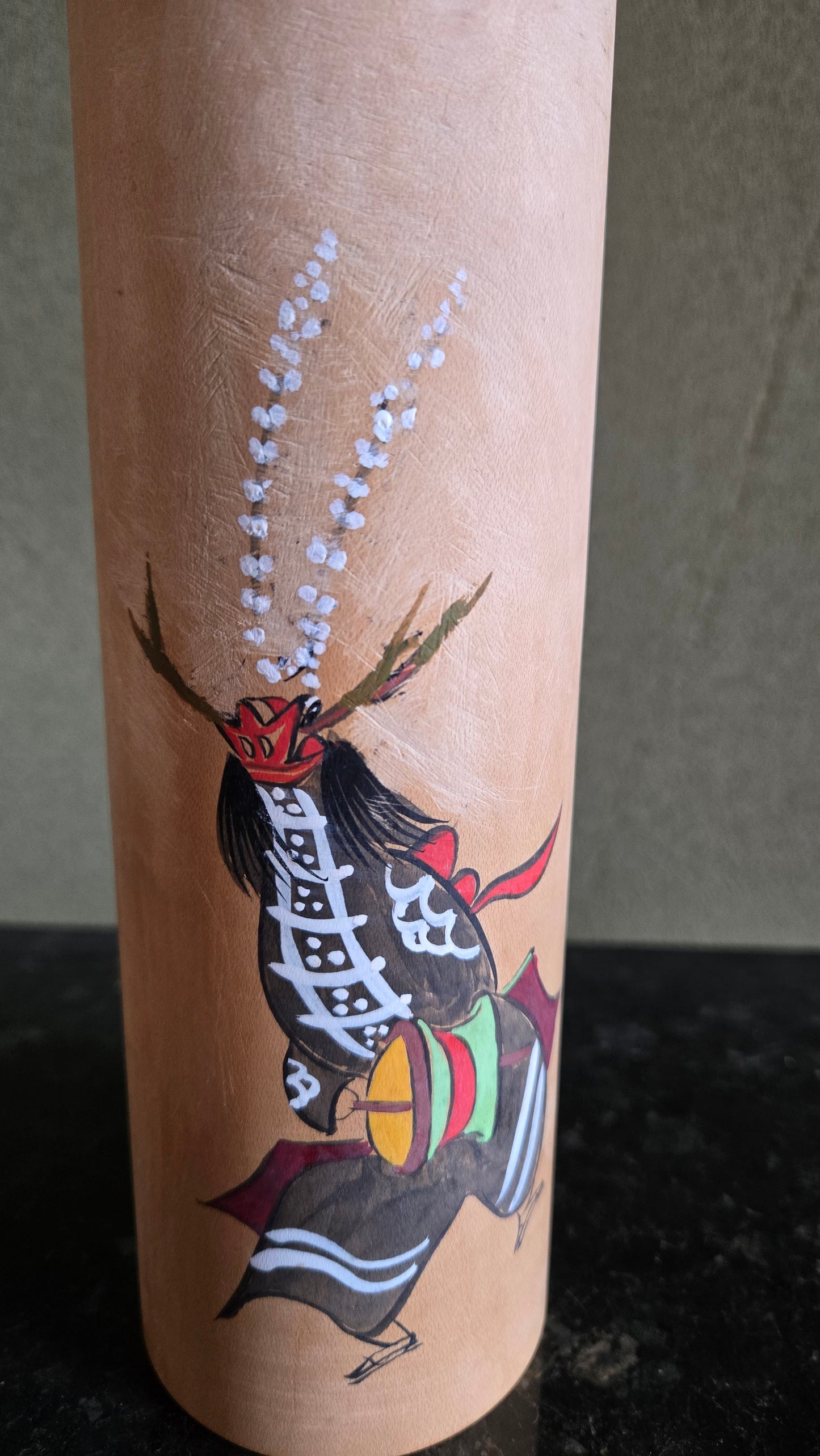 🪆 Kokeshi traditionnelle – Danse Oni Kenbai – École Sanjirō – Kitakami Iwate – Signée