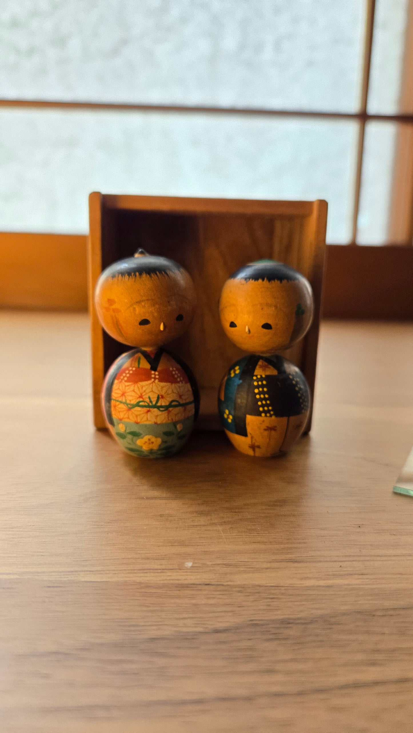 🪆 Paire de kokeshi japonaises vintage — Couple en kimono 夫婦こけし