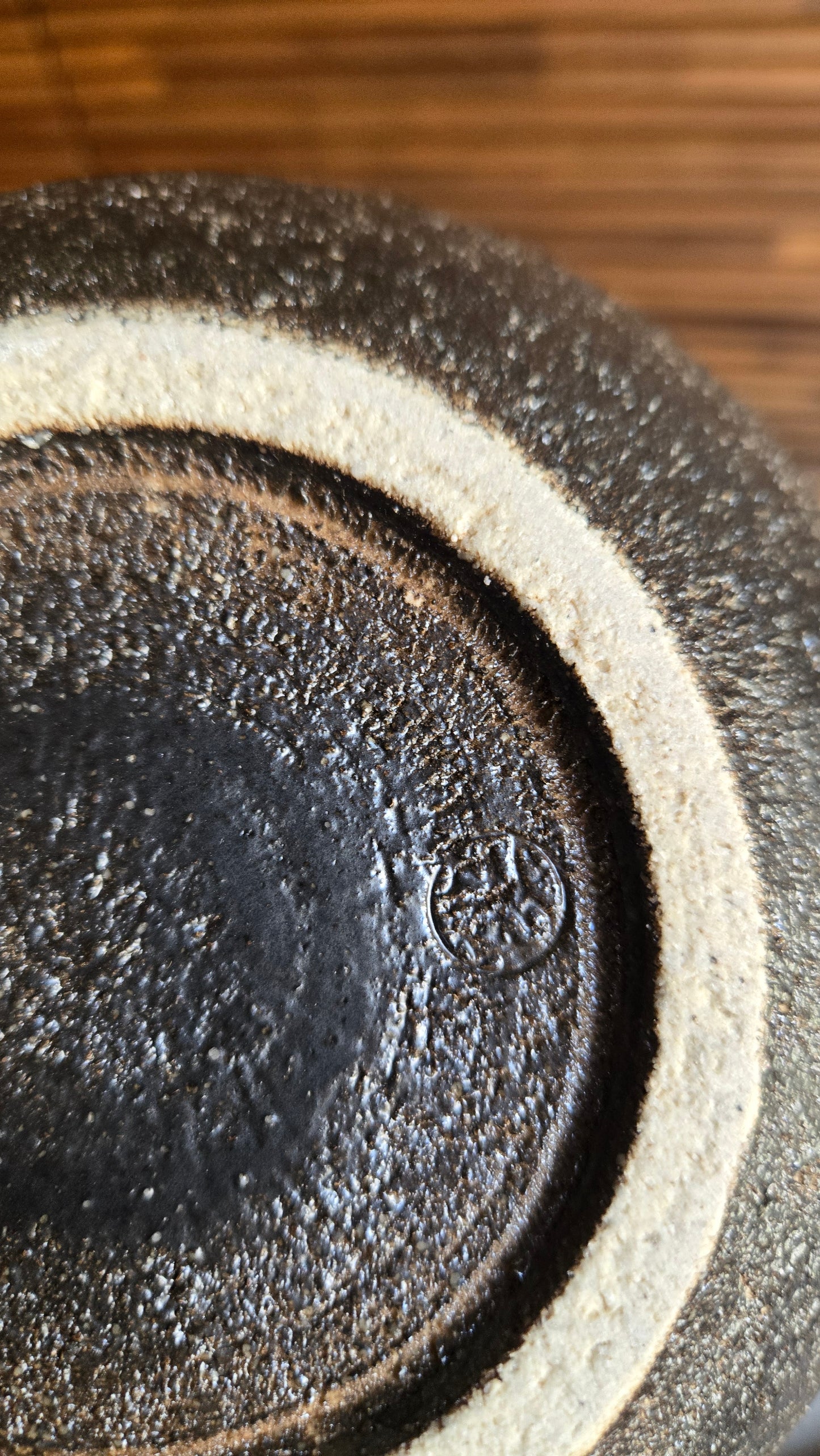 🏺 Vase en grès Shigaraki-yaki (信楽焼) — Japon | Pièce signée, boîte d'origine