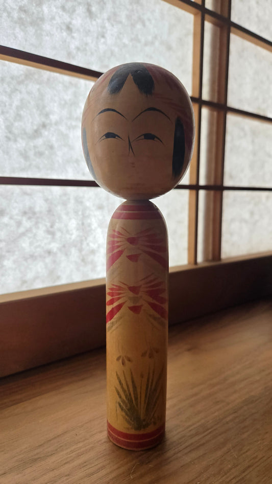 🪵 Kokeshi traditionnelle — Signée 三代 野々 (Sandai Nono, 3ème génération) | H 24 cm