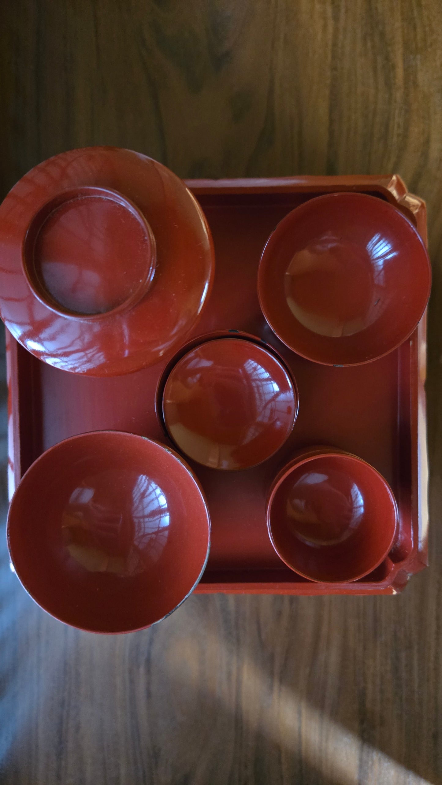 🏮 Service de repas cérémoniel japonais — O-zen laqué vermillon | Bois & laque shu-urushi