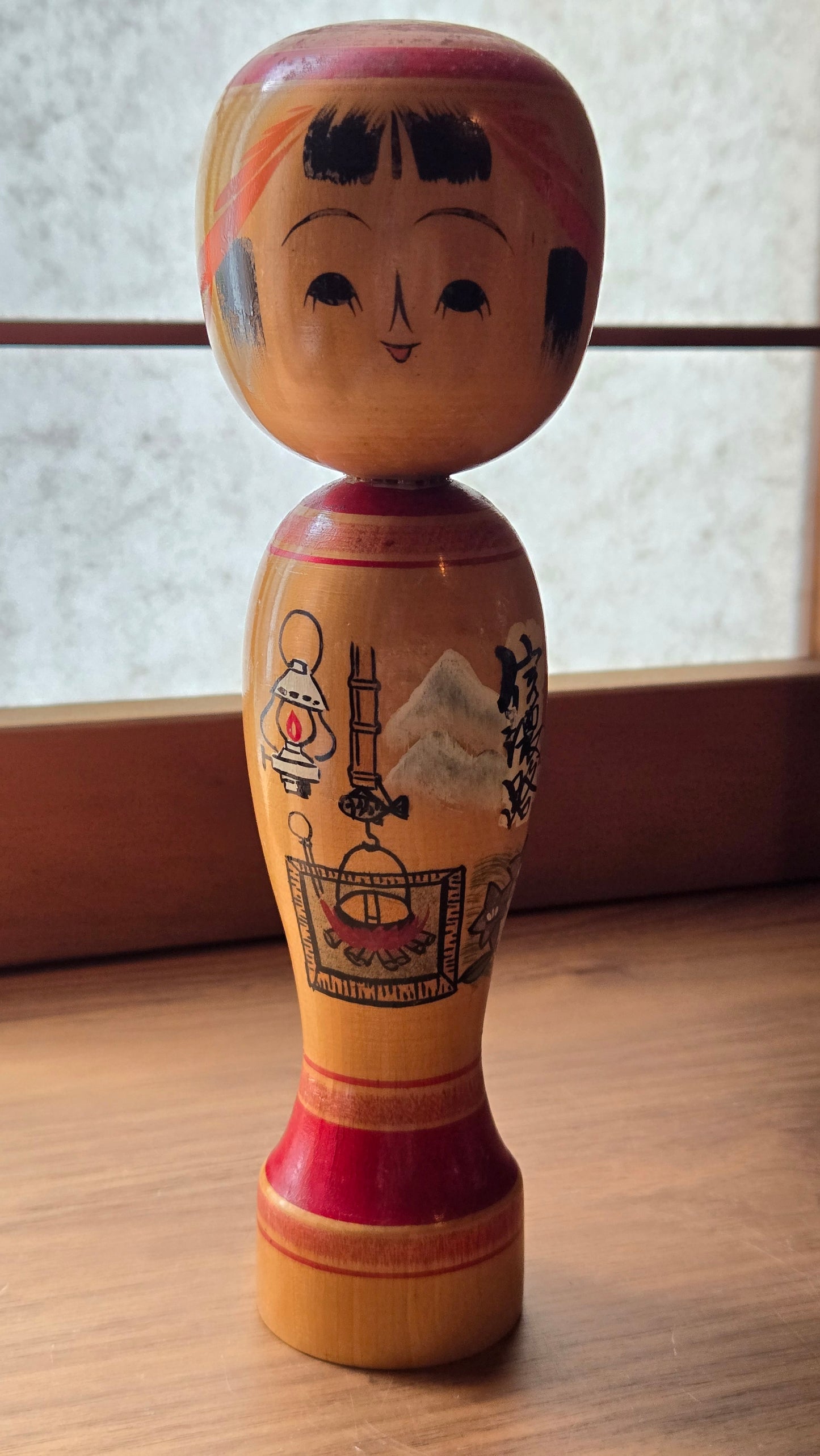 🎎 Kokeshi « Shinano-ji » – Scène d'irori, route de Shinano (Nagano)