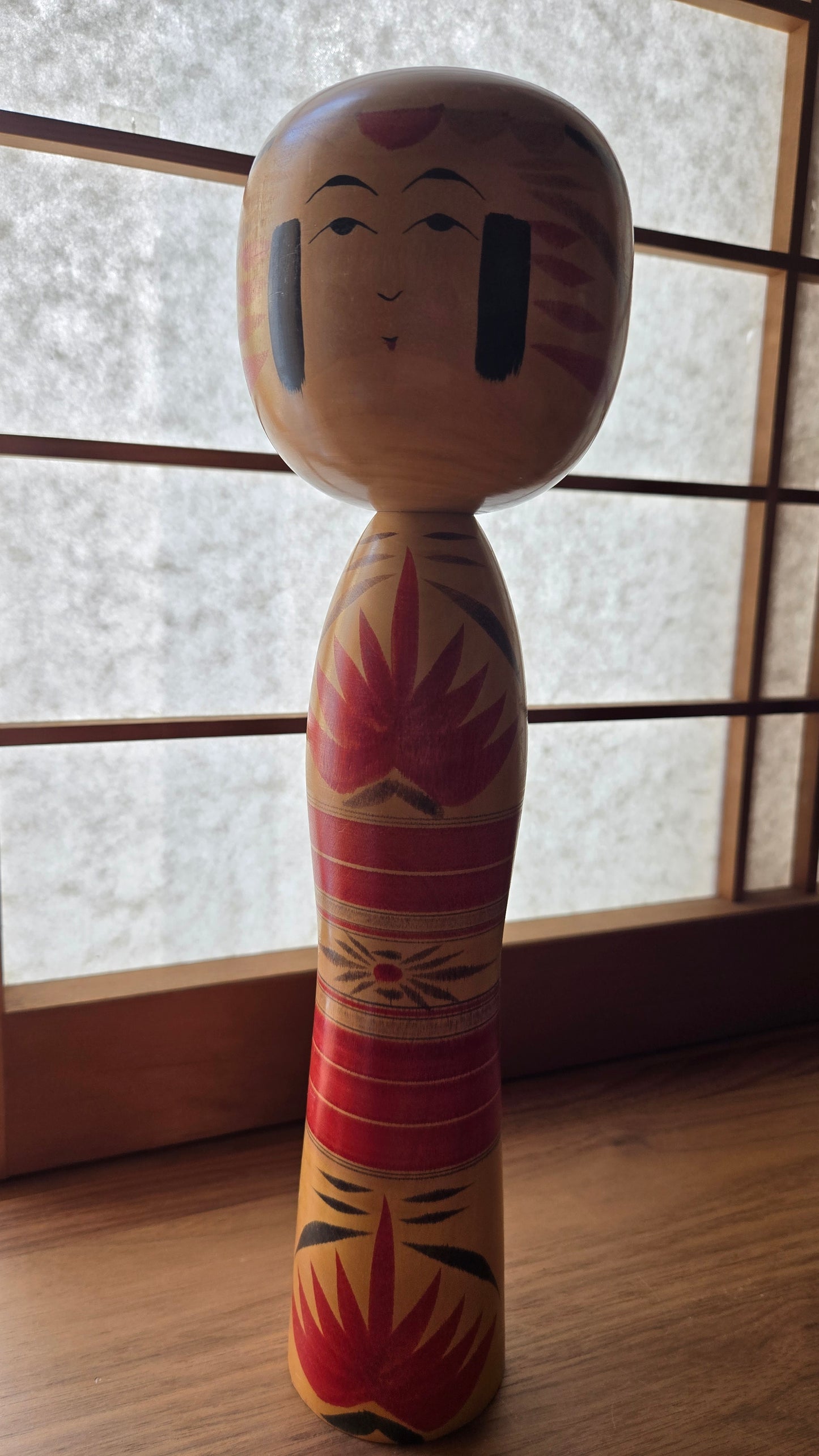 🪆 Kokeshi traditionnelle style Tsugaru — signée 林重吉、昭和60年作 (1985)