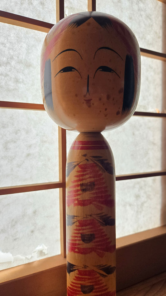 🎎 Kokeshi traditionnelle peinte, 30 cm