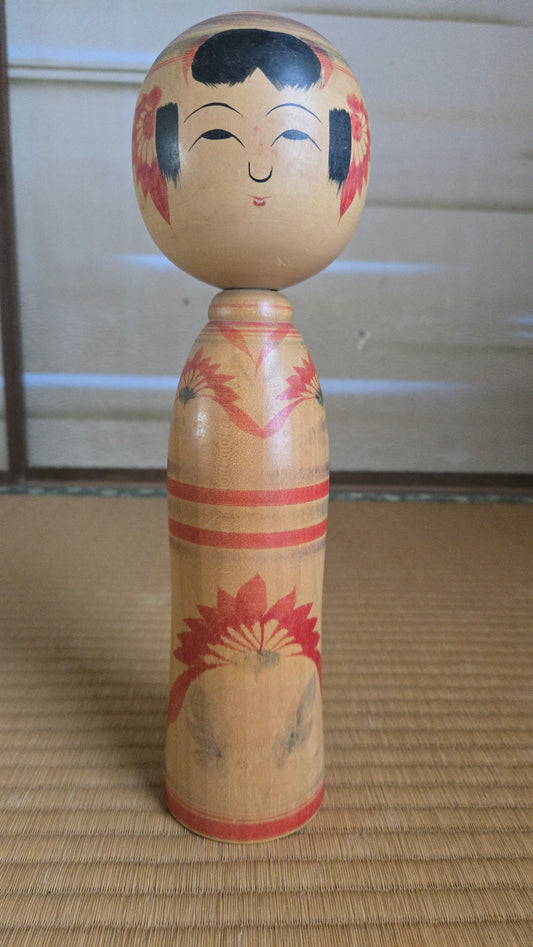 🎎 Kokeshi traditionnelle de Naruko — Grand modèle — Pièce artisanale japonaise