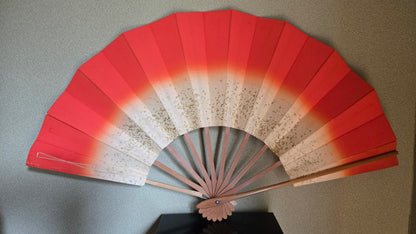 🎴 Éventail de danse japonaise (maï-ōgi) – dégradé rouge et poudre d’or