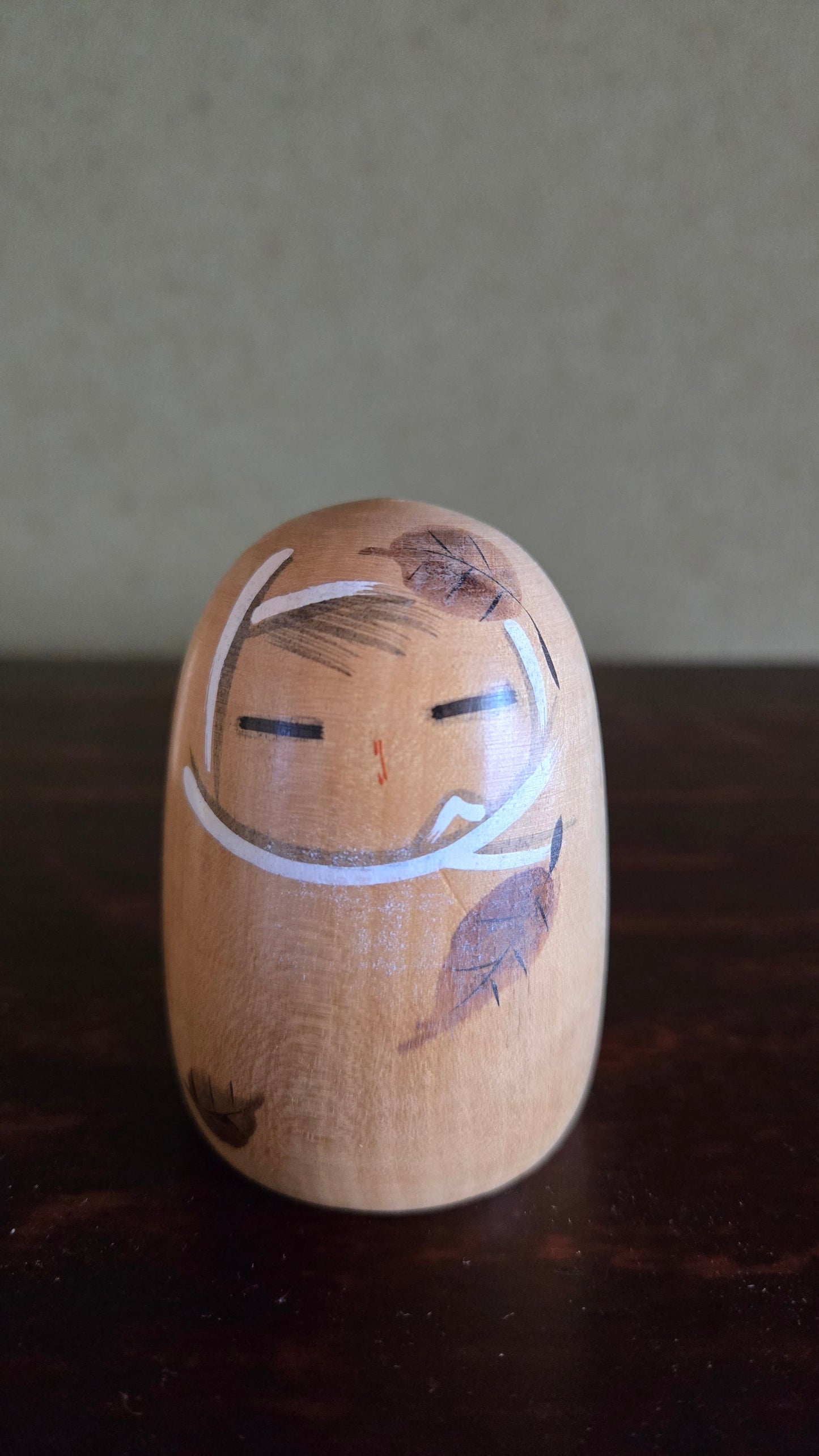 Lot 4 kokeshi boule 四季 — Les Quatre Saisons 🌸🌺🍂❄️ — série complète, style Sosaku, 7 cm